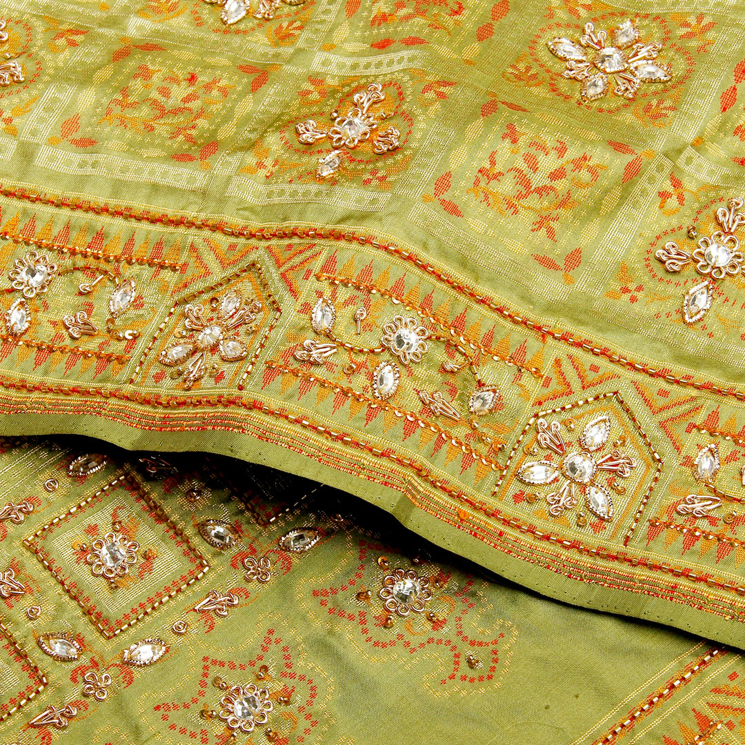 Kuberan Parrot Green Fancy Saree