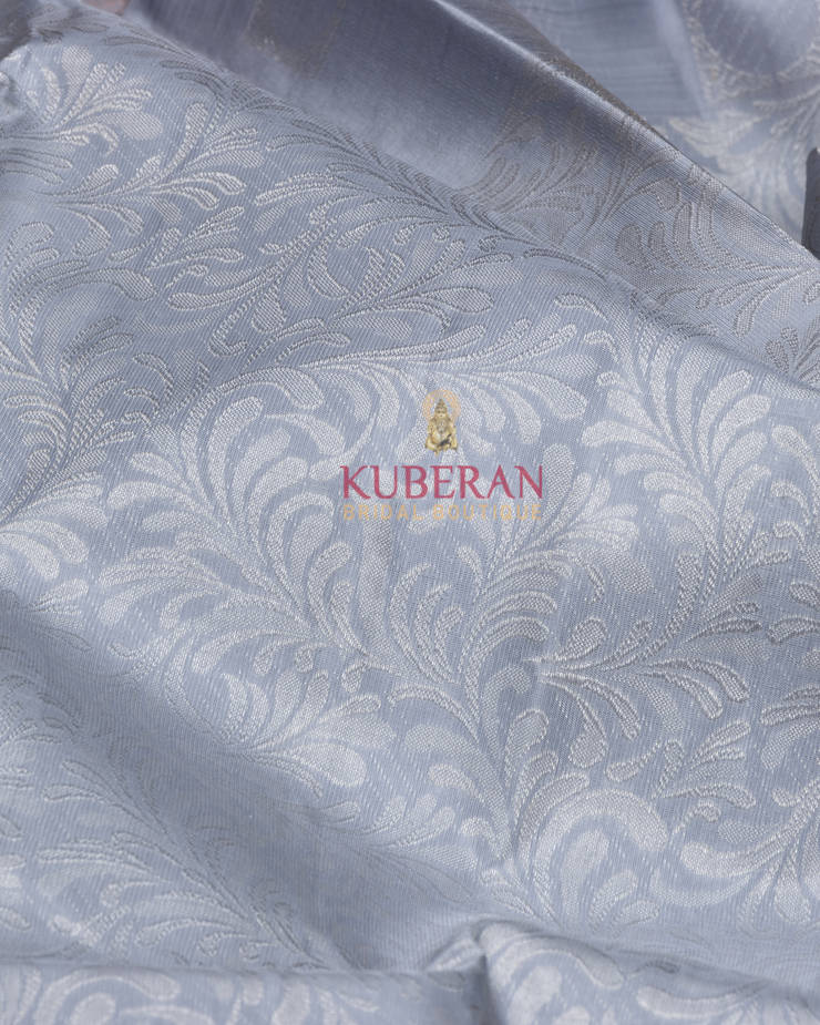 Kuberan Silver With Pink Kanchivaram Silk Saree