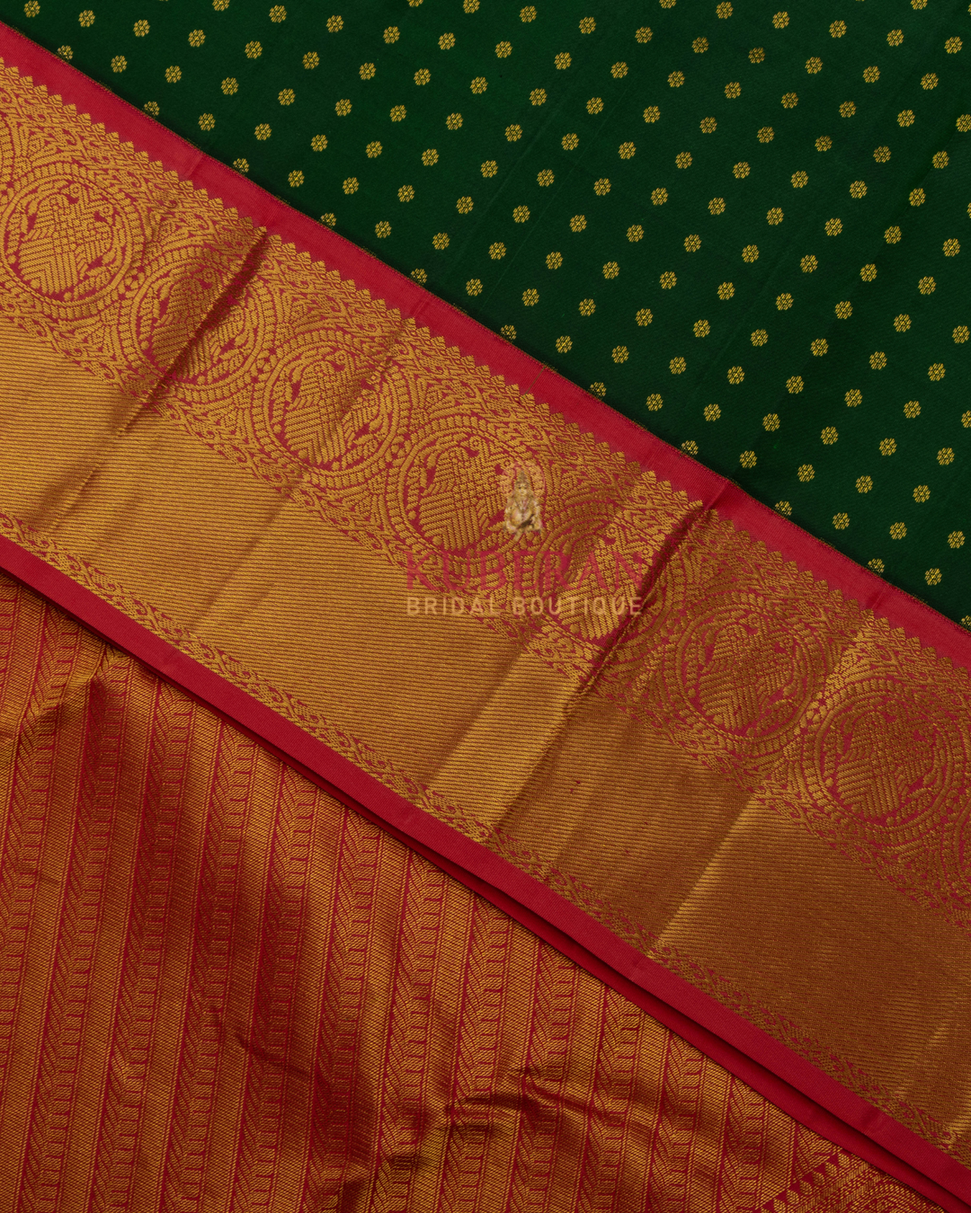 Kuberan Dark Green Kanchivaram Silk Saree