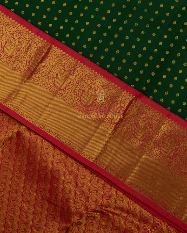 Kuberan Dark Green Kanchivaram Silk Saree