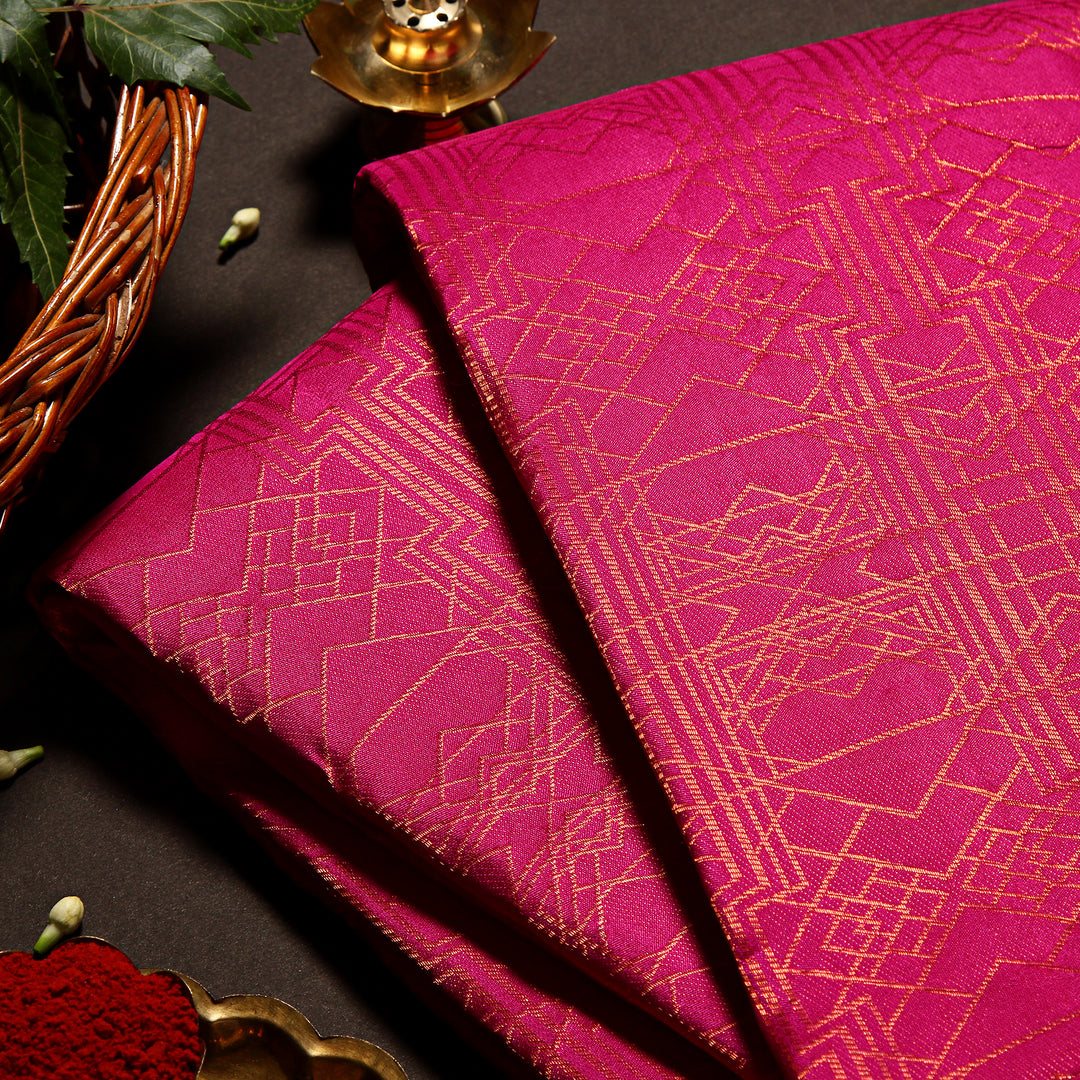 Kuberan Pink Kanchivaram Silk Saree