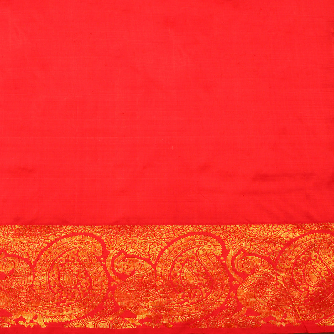 Kuberan White Red Kanchivaram Silk Saree