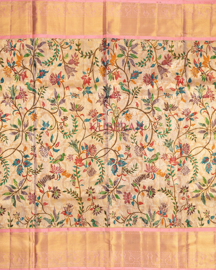 Kuberan Beige Kanchivaram Silk Saree