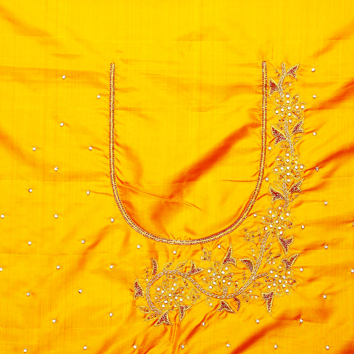Kuberan Bright Yellow Fancy Saree