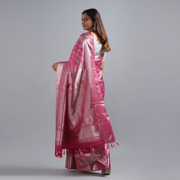 Kuberan Pink Kanchivaram Saree