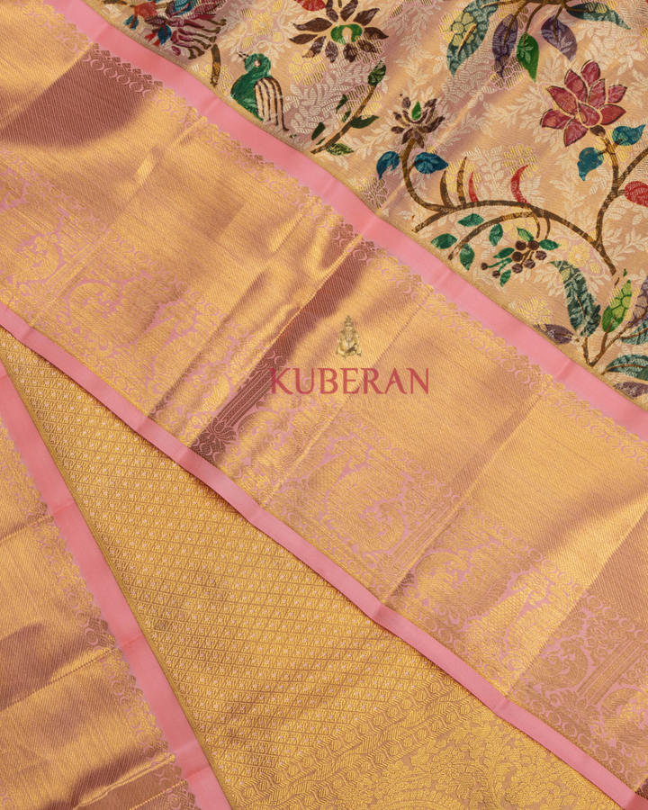 Kuberan Beige Kanchivaram Silk Saree