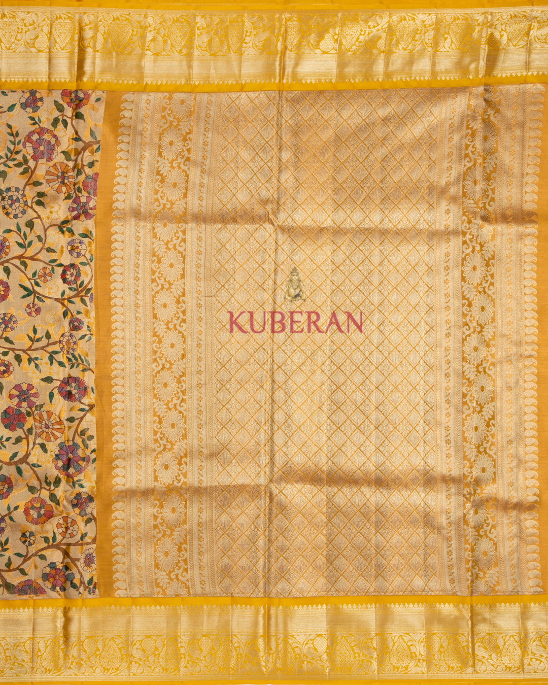 Kuberan Yellow Kanchivaram Silk Saree