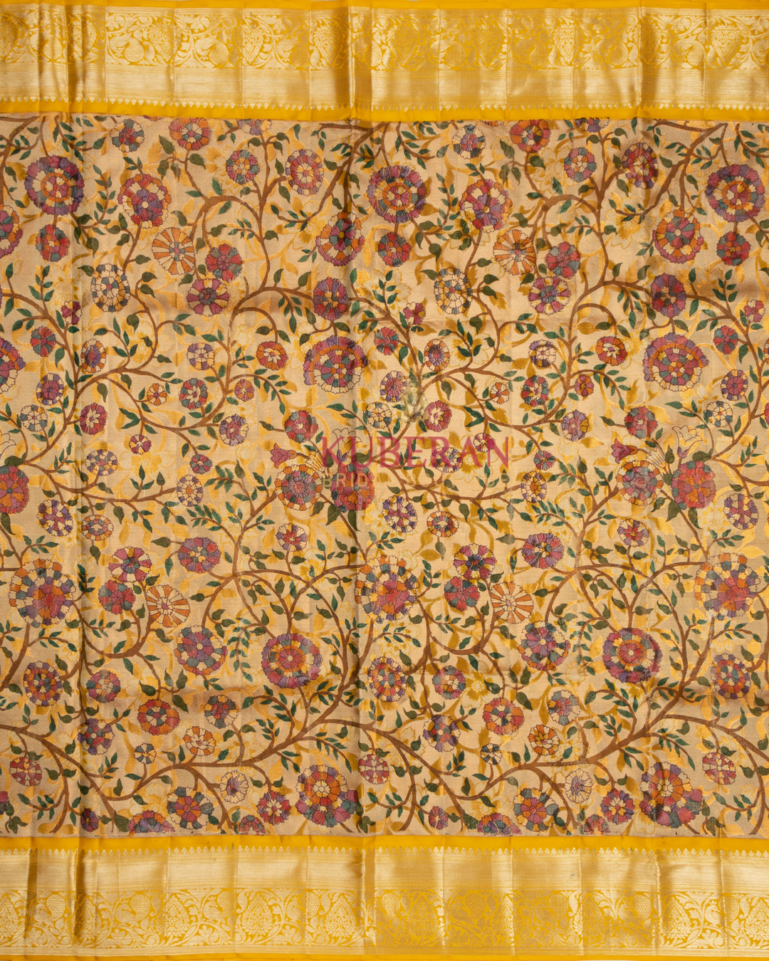 Kuberan Yellow Kanchivaram Silk Saree