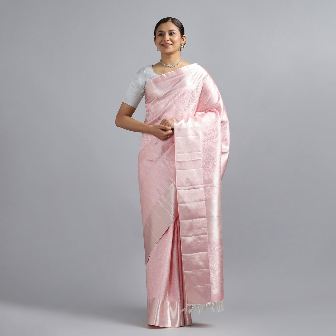 Baby Pink Kanchivaram Saree