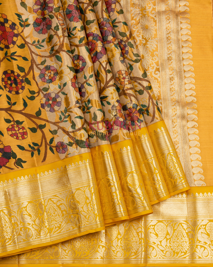 Kuberan Yellow Kanchivaram Silk Saree