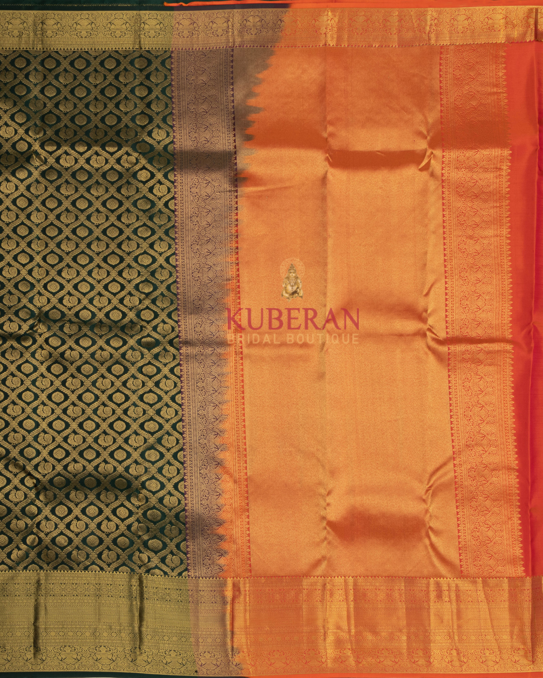 Kuberan Dark Green Kanchivaram Silk Saree
