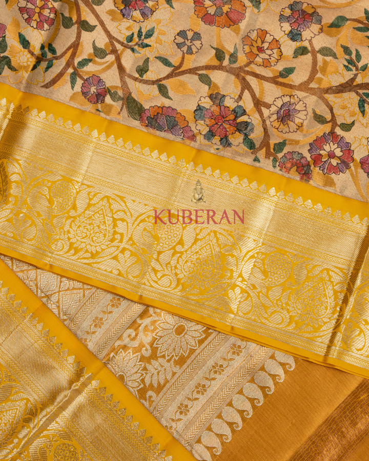 Kuberan Yellow Kanchivaram Silk Saree