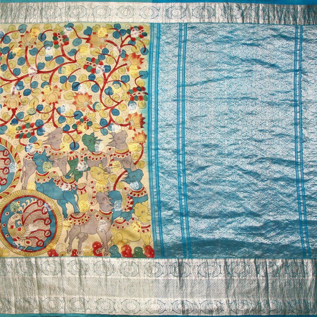 Kuberan Kalamkari Kanchipuram Silk Saree