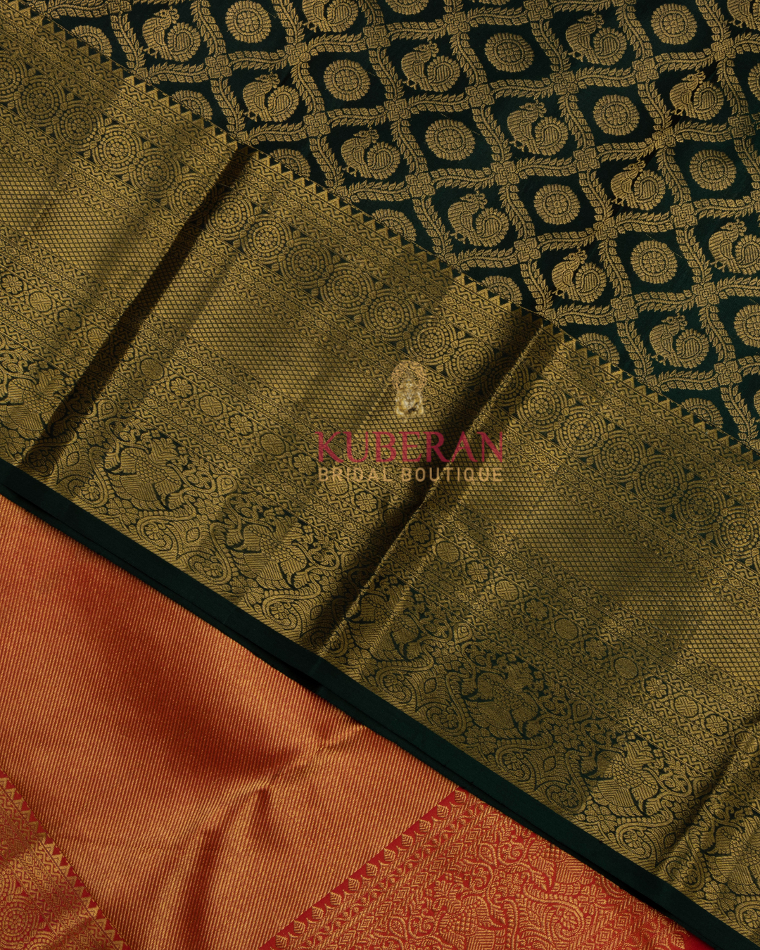 Kuberan Dark Green Kanchivaram Silk Saree