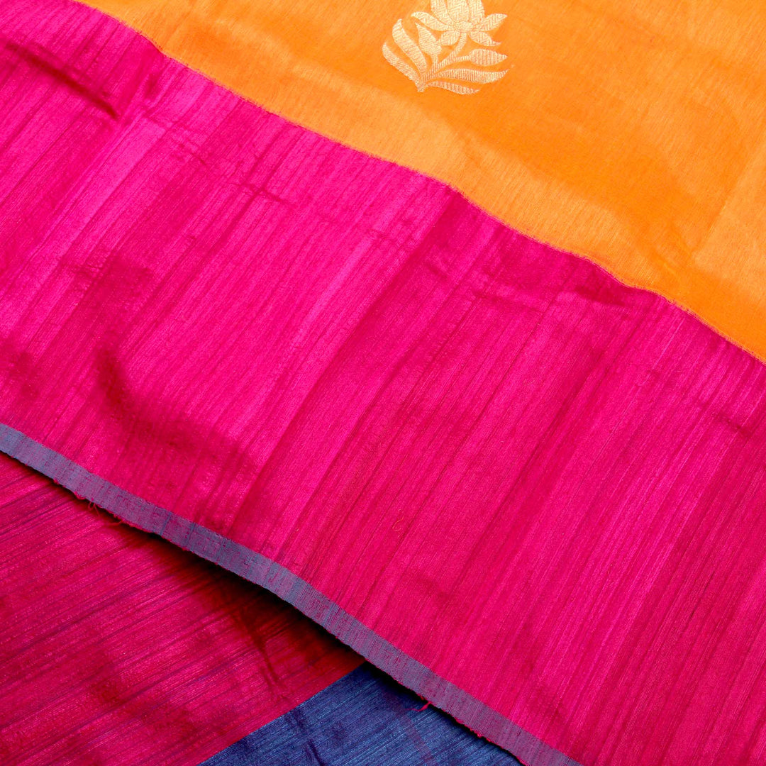 Kuberan Orange Pink Banarasi Saree