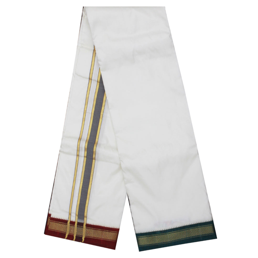 Kuberan White Pure Silk Dhoti