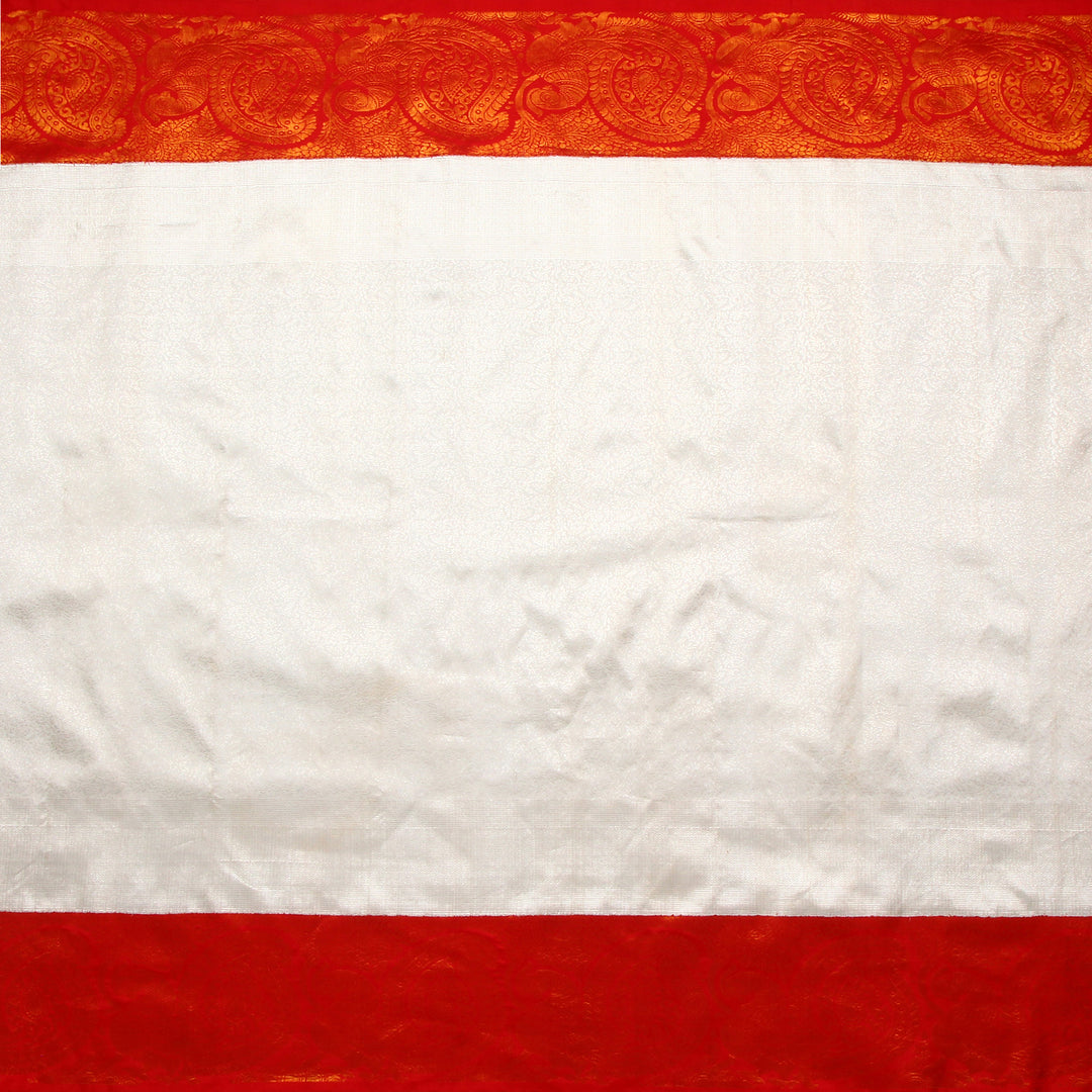 Kuberan White Red Kanchivaram Silk Saree