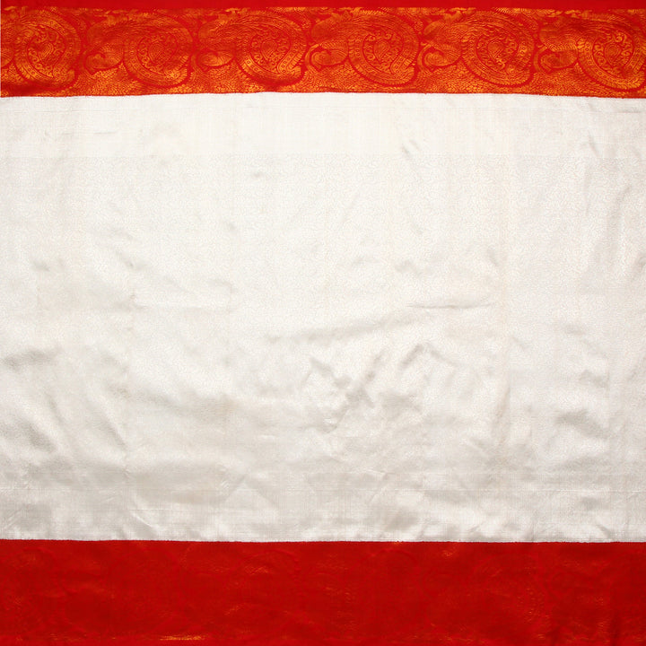 Kuberan White Red Kanchivaram Silk Saree