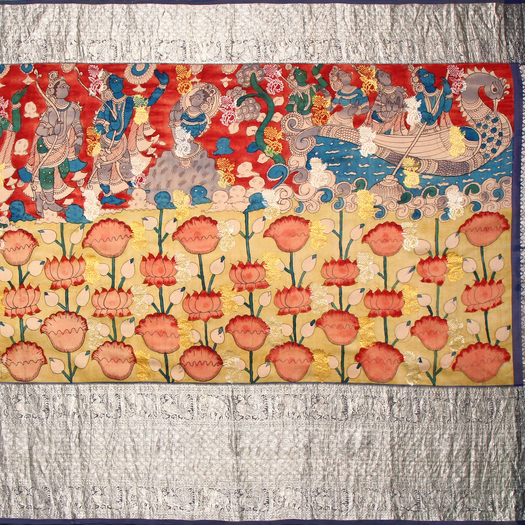 Kalamkari Kanchipuram Silk Saree