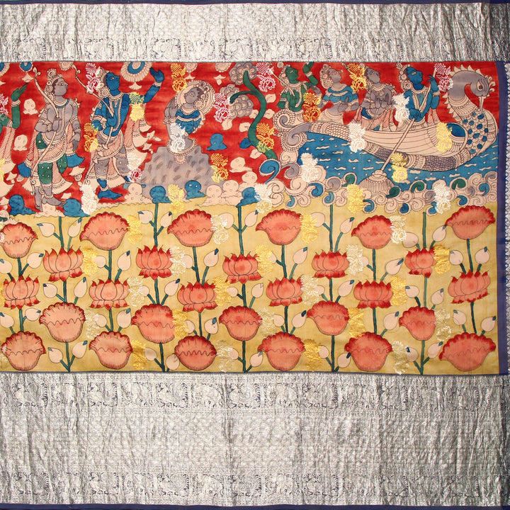 Kalamkari Kanchipuram Silk Saree