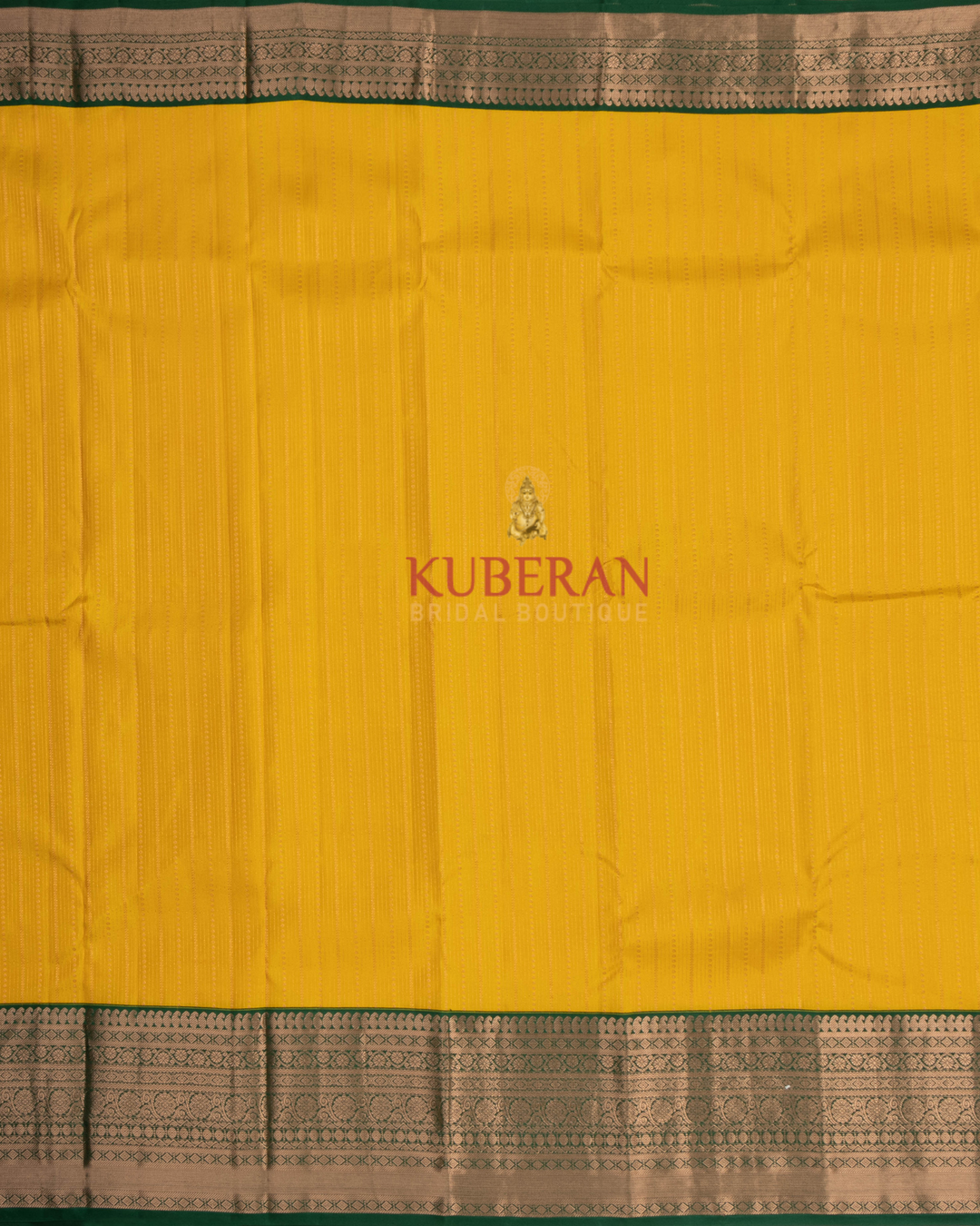 Kuberan Yellow With Green Kanchivaram Silk Saree