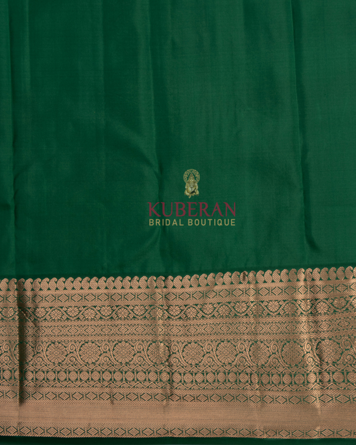 Kuberan Yellow With Green Kanchivaram Silk Saree
