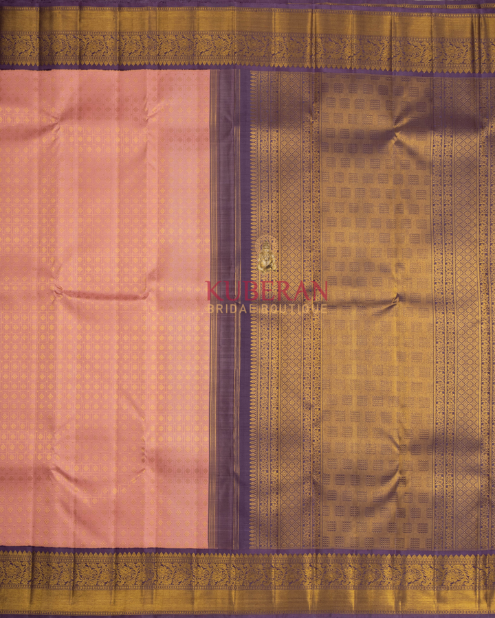 Kuberan Peach Kanchivaram Silk Saree
