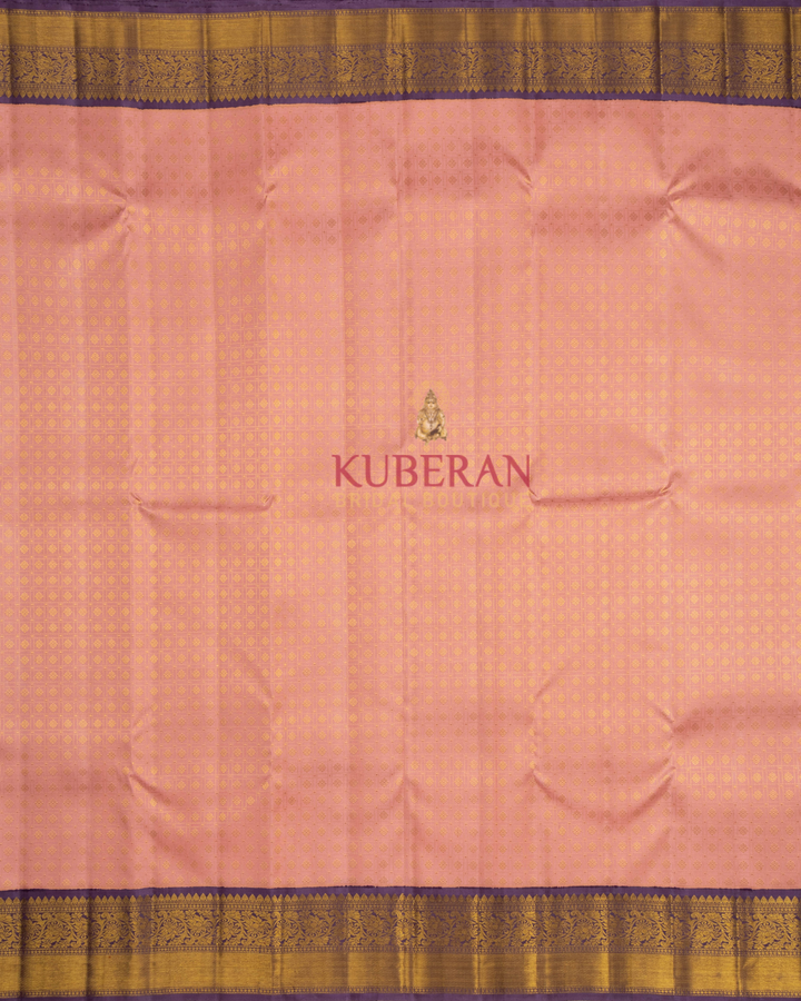 Kuberan Peach Kanchivaram Silk Saree