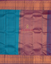 Kuberan Cerulean Blue  With Purple  Kanchivaram Silk Saree