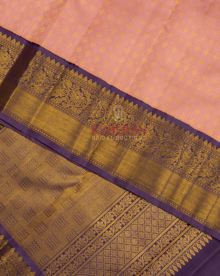 Kuberan Peach Kanchivaram Silk Saree