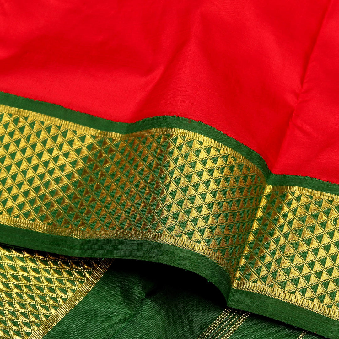 Kuberan Red Green 9 Yards Silk Saree