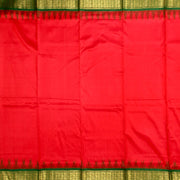 Kuberan Ruby Red Green 9 Yards Silk Saree