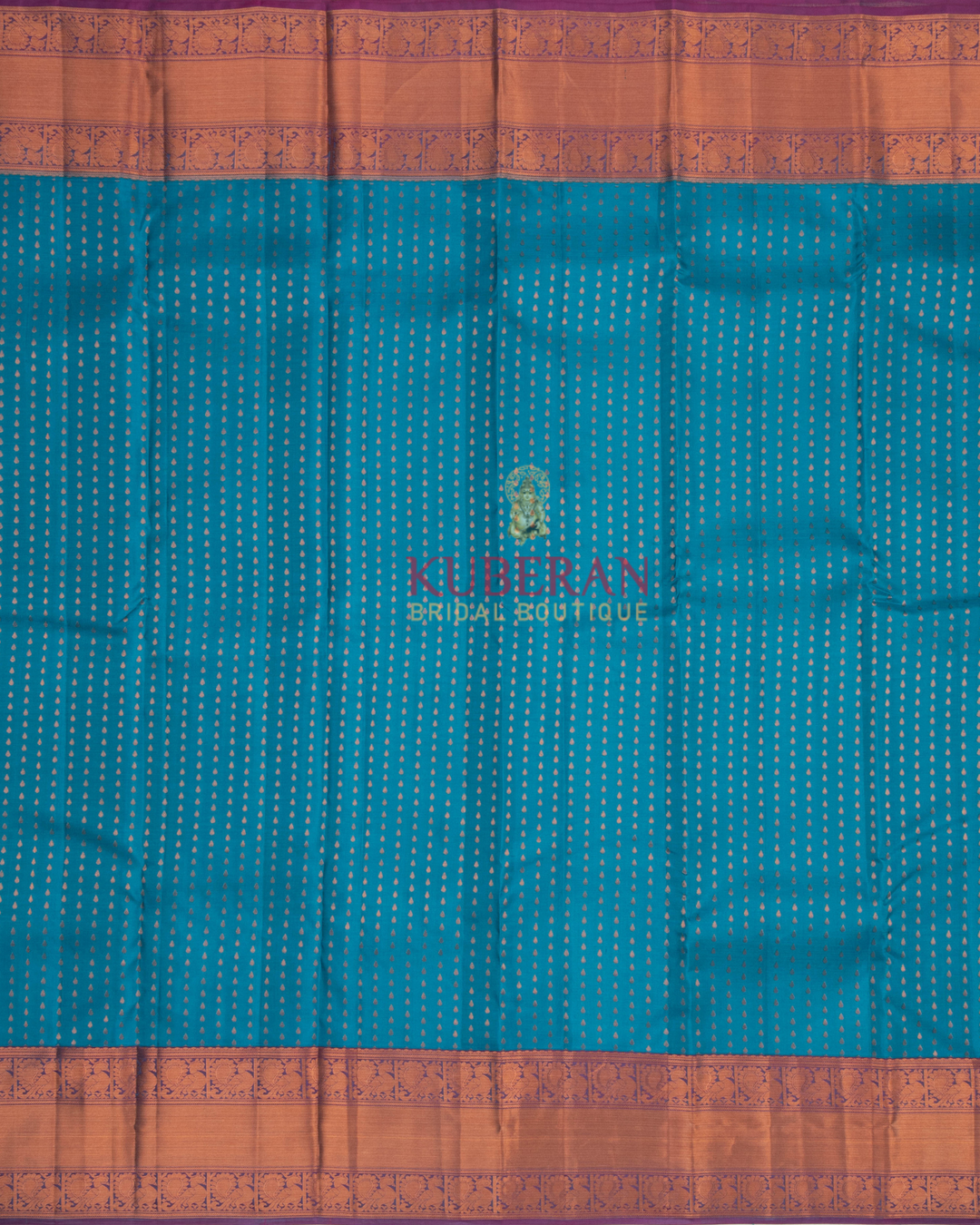 Kuberan Cerulean Blue  With Purple  Kanchivaram Silk Saree