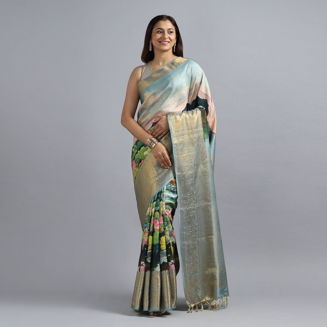 Grey Kanchivaram Saree