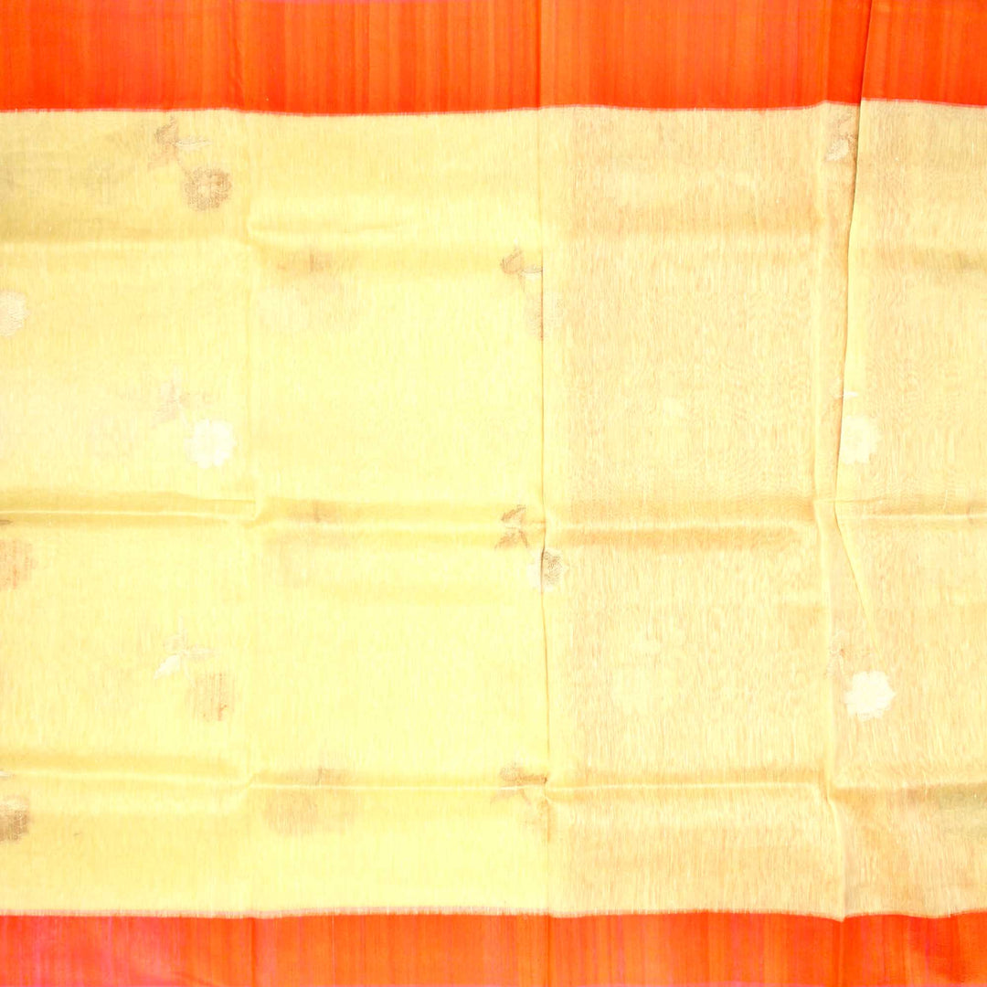 Kuberan White Orange Banarasi Saree