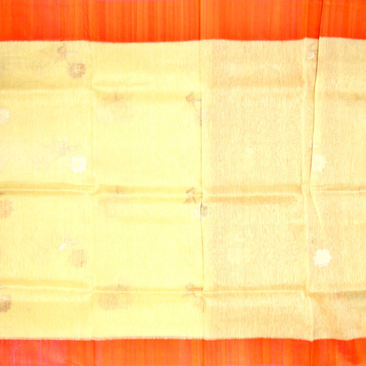 Kuberan White Orange Banarasi Saree