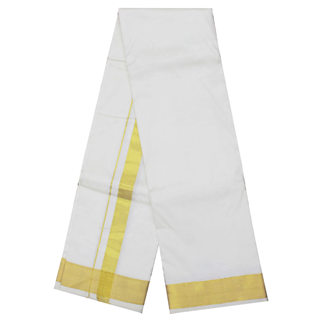 Kuberan White Pure Silk Dhoti