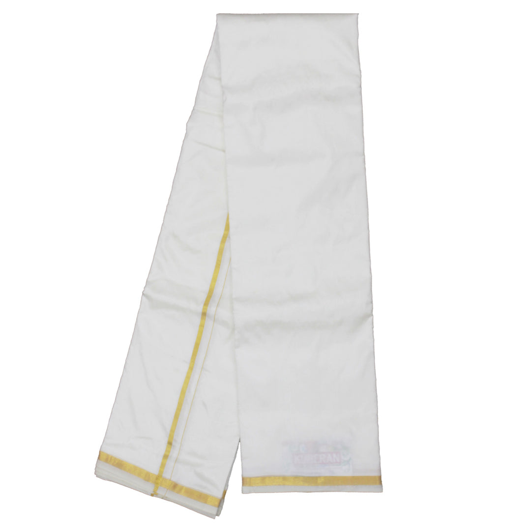 Kuberan White Pure Silk Dhoti