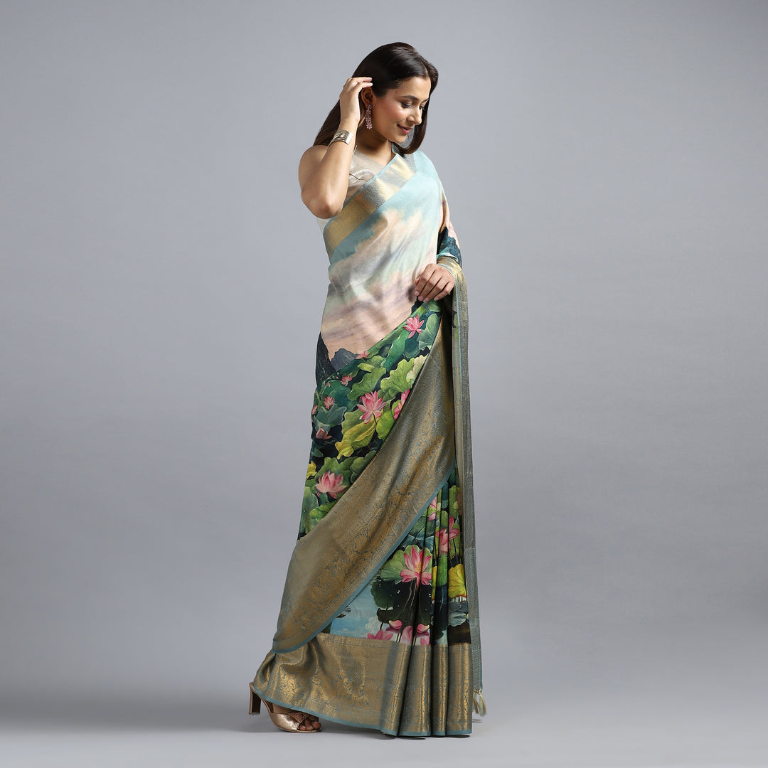 Grey Kanchivaram Saree