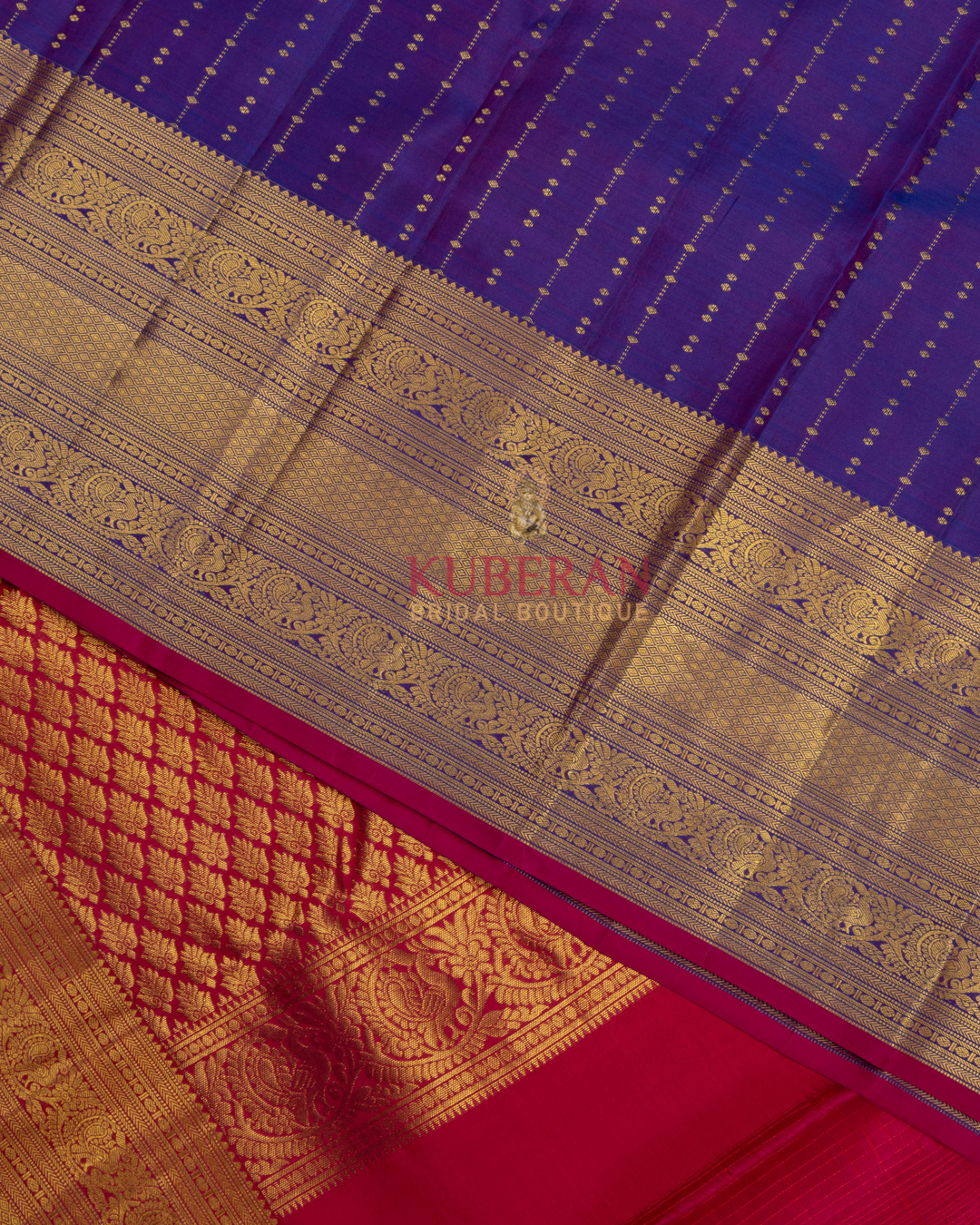 Kuberan Purple With Magenta Pink Kanchivaram Silk Saree