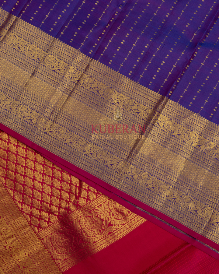 Kuberan Purple With Magenta Pink Kanchivaram Silk Saree