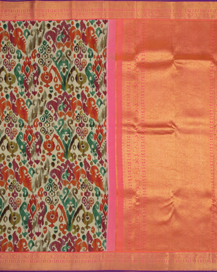 Fawn Kanchivaram Silk Saree