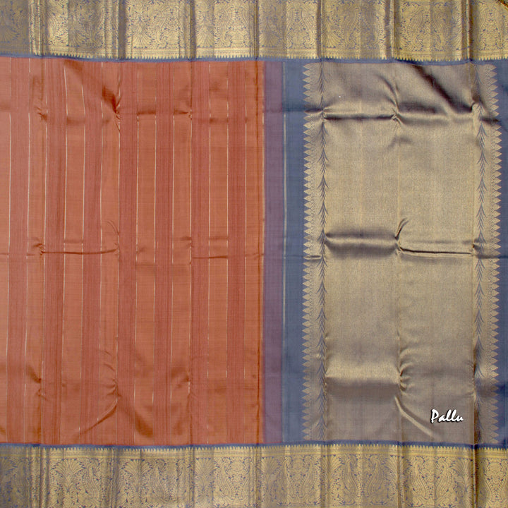 Kuberan Brown Grey Kanchivaram Silk Saree