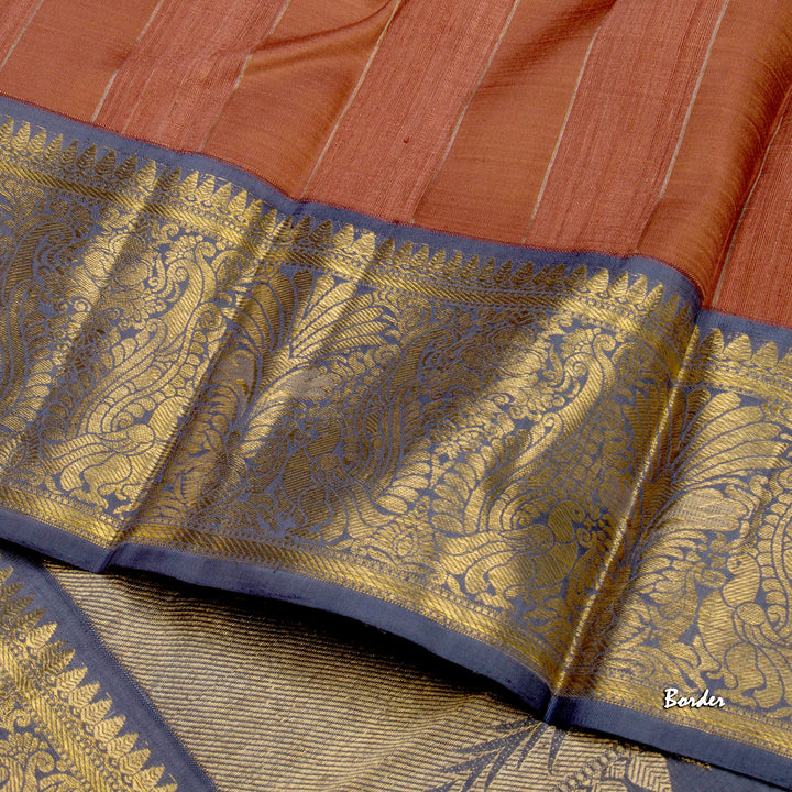 Kuberan Brown Grey Kanchivaram Silk Saree
