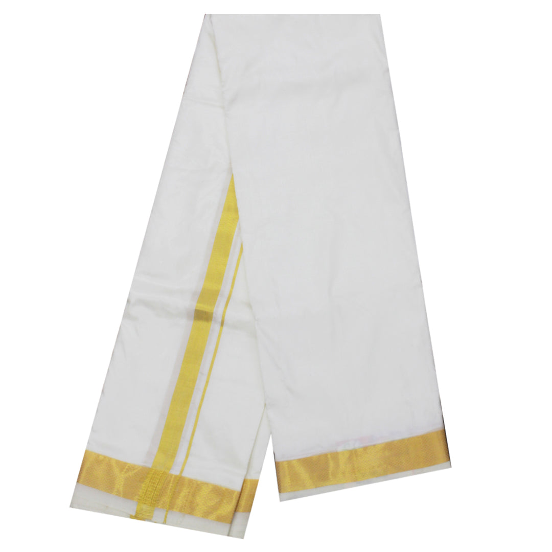Kuberan White Pure Silk Dhoti