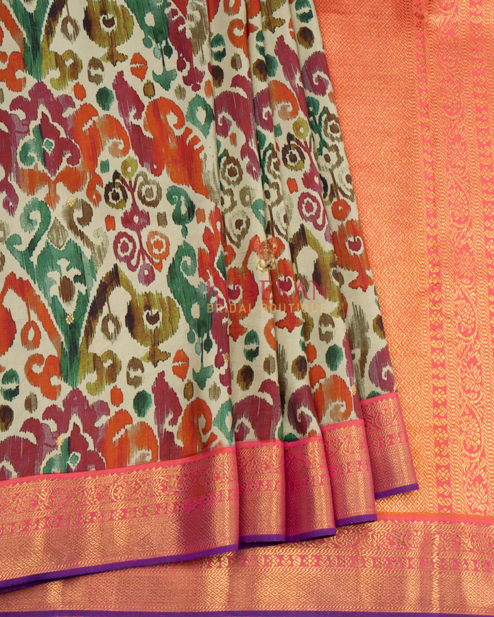 Fawn Kanchivaram Silk Saree
