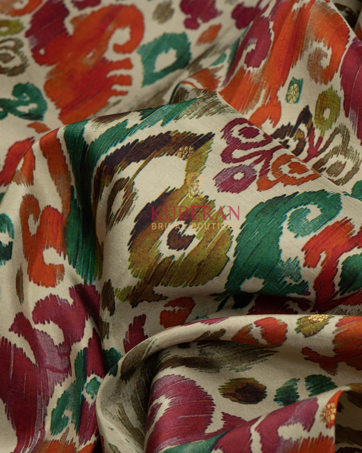 Kuberan Fawn Kanchivaram Silk Saree