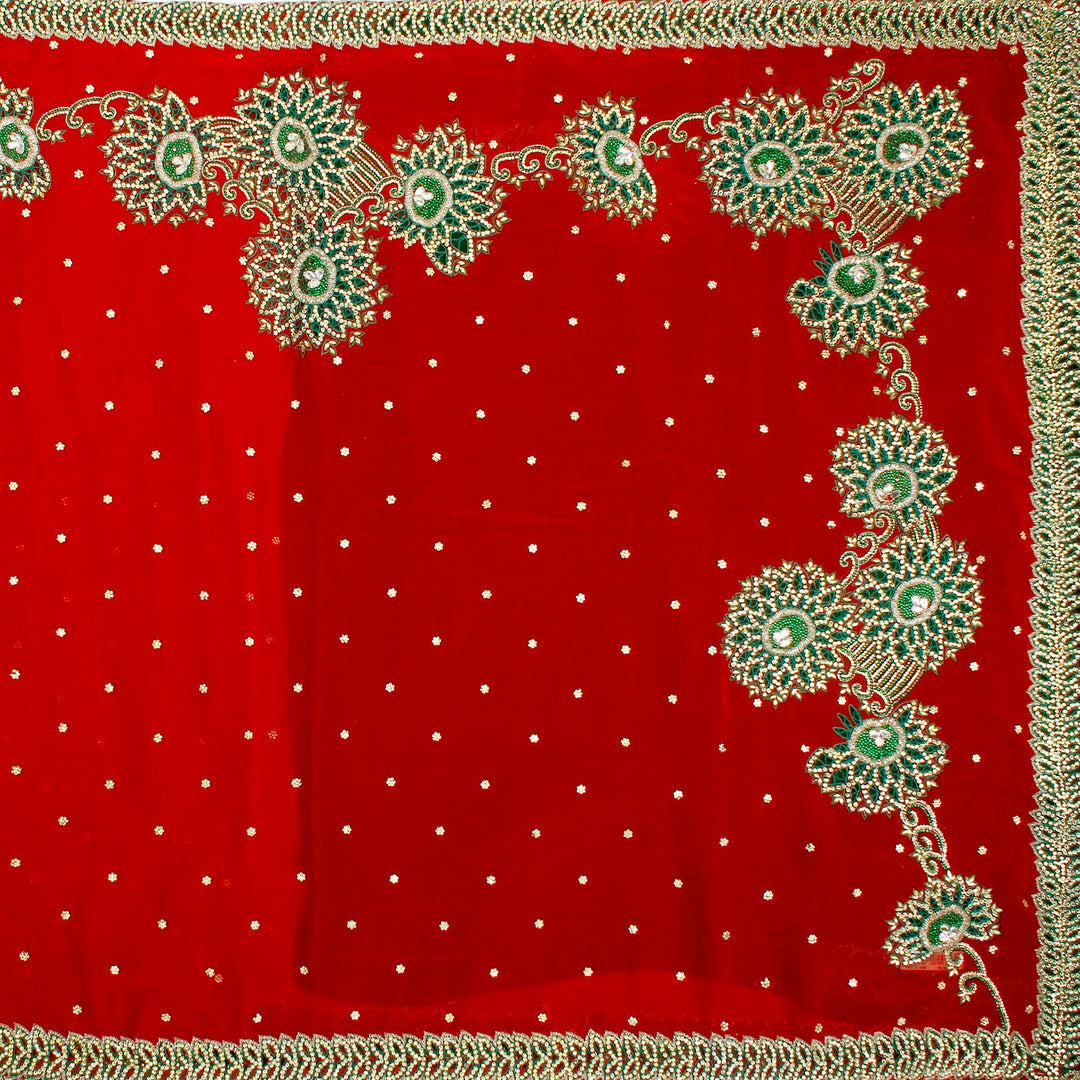 Kuberan Red Fancy Saree