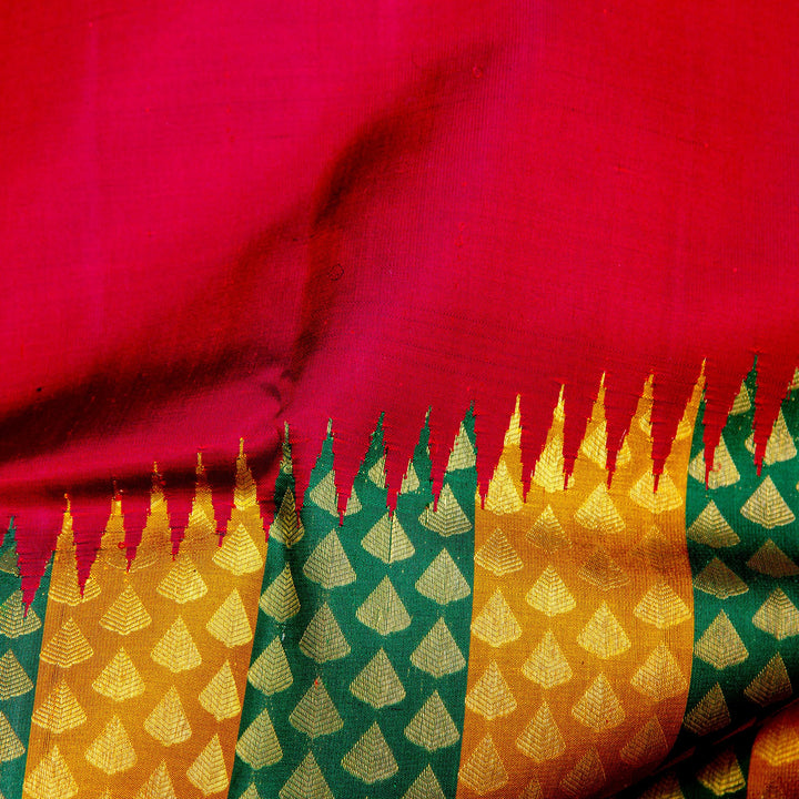 Kuberan Maroon Green Kanchivaram Silk Saree
