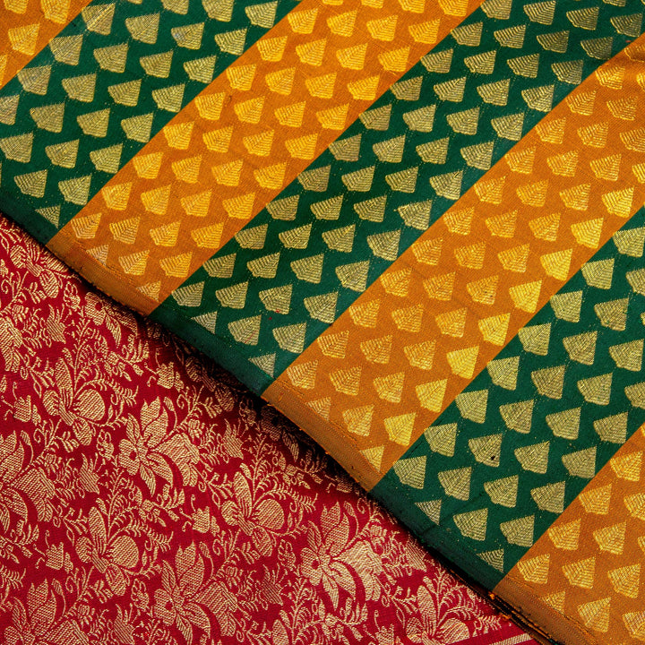Kuberan Maroon Green Kanchivaram Silk Saree